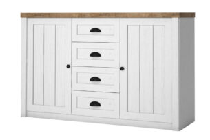 LEMAS, https://dev1-mda.konsimo.pl/kolekcja/lemas/ Komoda biały/ciemny dąb - zdjęcie