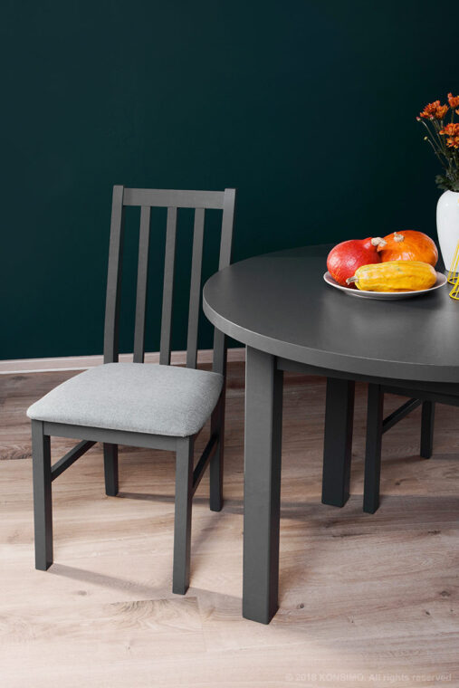 QUATUS, MENZO Zestaw krzesła 4 szt. + stół szary/jasny szary|szary - zdjęcie 8