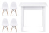NEREA, SALUTO Zestaw krzesła 4 szt.  + stół biały - zdjęcie 1