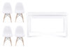 NEREA, CENARE Zestaw krzesła 4 szt. + stół biały - zdjęcie 1