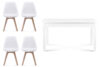 BESO, CENARE Zestaw krzesła 4 szt. + stół biały - zdjęcie 1