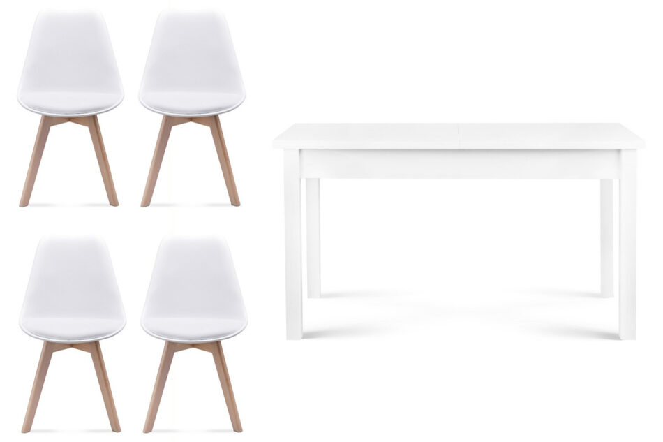 BESO, CENARE Zestaw krzesła 4 szt. + stół biały - zdjęcie 0