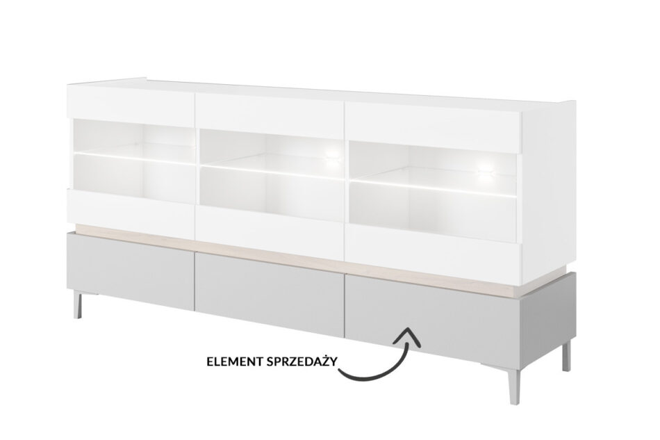 CASATI Szafka RTV "3" biały/dąb - zdjęcie 3
