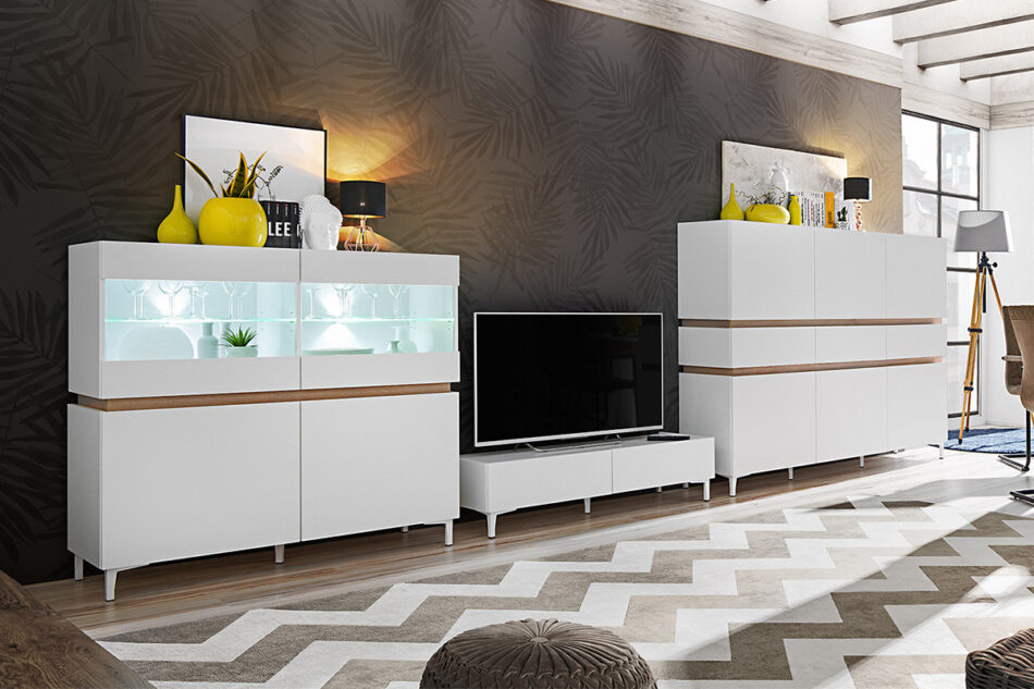 CASATI Komoda "2" biały/dąb - zdjęcie 1