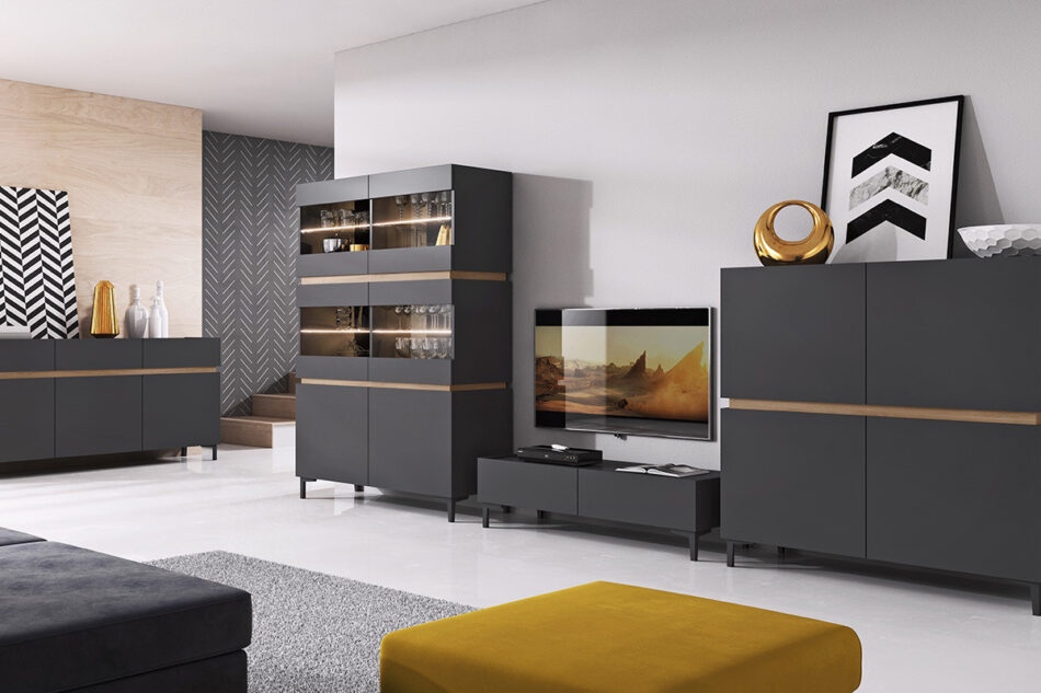 CASATI Komoda "2" antracytowy/dąb - zdjęcie 2