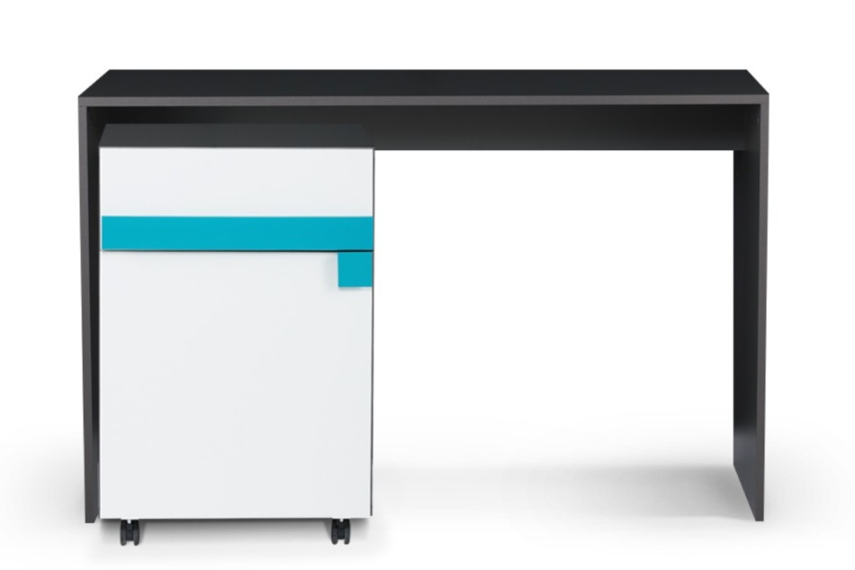 SHIBU Biurko z szafką dla dziecka  grafit/biały/niebieski - zdjęcie 0