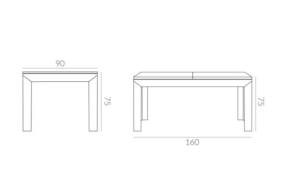 BESO, CALDO Zestaw krzesła 4 szt.+ stół biały/dąb naturalny - zdjęcie 3