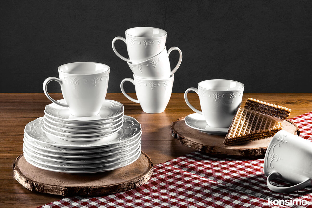 Zestaw kawowy, 6 os. (18 el.)