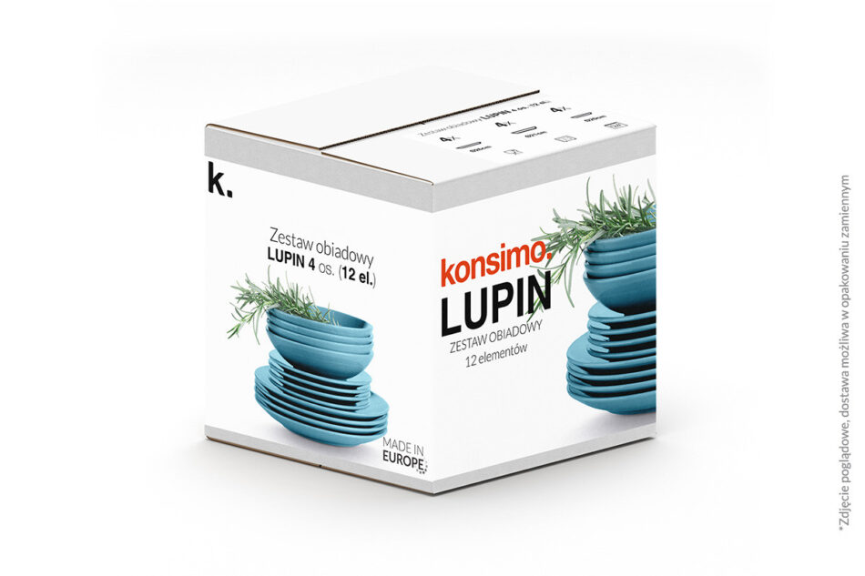 LUPIN Zestaw obiadowy, 4 os. (12el.) turkusowy - zdjęcie 7
