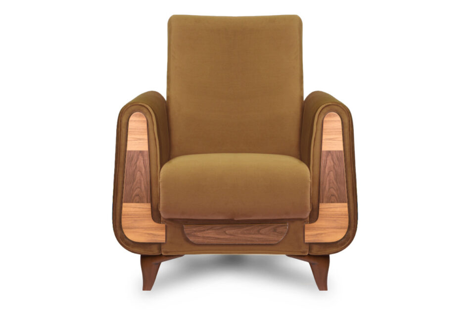 GUSTAVO Żółty fotel do salonu welur żółty - zdjęcie 0