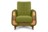 Oliwkowy fotel do salonu welur