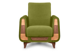 GUSTAVO, https://dev1-mda.konsimo.pl/kolekcja/gustavo/ Oliwkowy fotel do salonu welur oliwkowy - zdjęcie