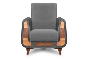 GUSTAVO, https://dev1-mda.konsimo.pl/kolekcja/gustavo/ Szary fotel do salonu welur antracytowy - zdjęcie