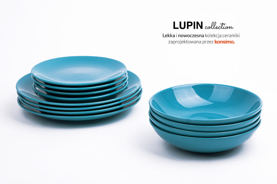 LUPIN Zestaw obiadowy, 4 os. (12el.) turkusowy - zdjęcie 1