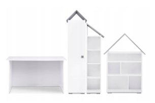 PABIS, ZYGIO, https://dev1-mda.konsimo.pl/kolekcja/pabis-zygio/ Zestaw meble do pokoju dziecka szare 4 elementy biały/szary - zdjęcie