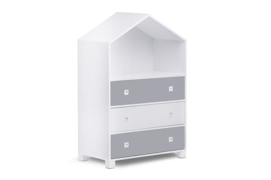 MIRUM Zestaw meble chłopięce domki szare 3 elementy biały/szary - zdjęcie 2