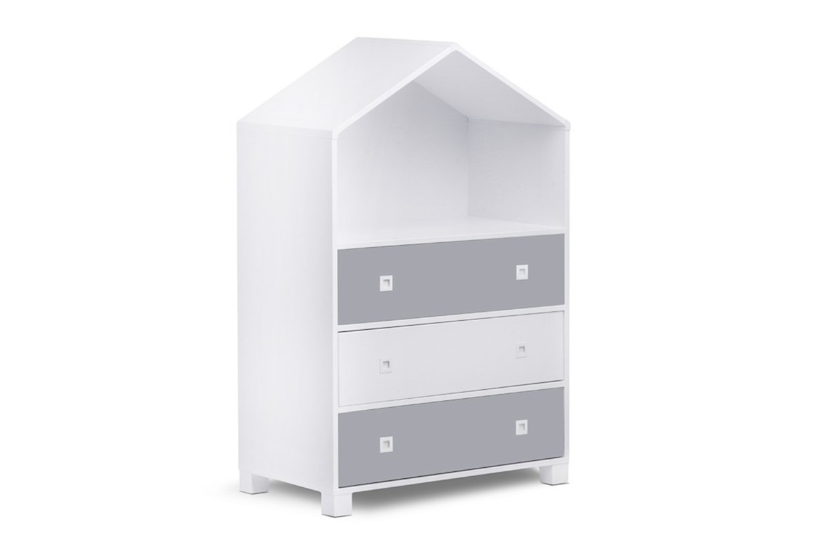 Komoda dla chłopca domek szary