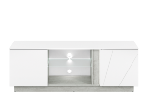 HOSTA, https://dev1-mda.konsimo.pl/kolekcja/hosta/ Szafka RTV biały połysk - zdjęcie