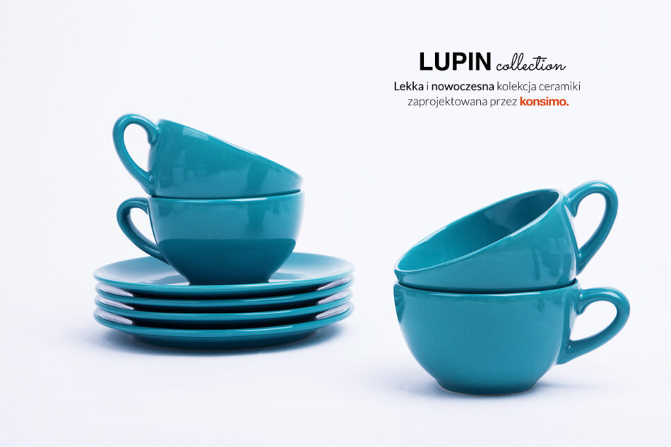 LUPIN Zestaw herbaciany, 4 os. (8 el) turkusowy - zdjęcie 1