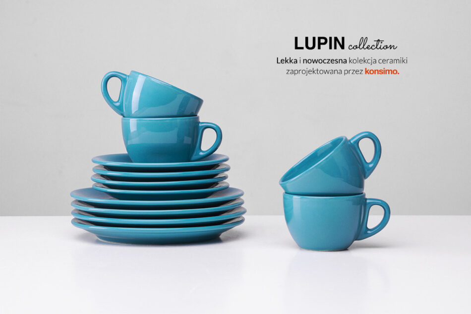 LUPIN Zestaw kawowy, 4 os. (12 el.) turkusowy - zdjęcie 1