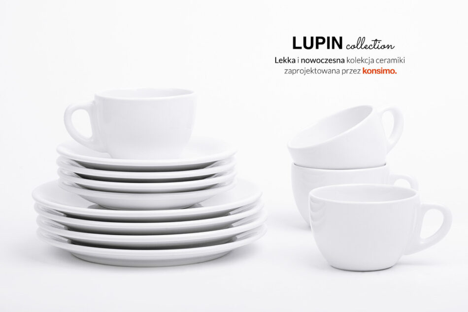 LUPIN Zestaw kawowy, 4 os. (12 el.) biały - zdjęcie 1