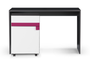 SHIBU, https://dev1-mda.konsimo.pl/kolekcja/shibu/ Biurko z szafką dla dziecka grafit/biały/różowy - zdjęcie