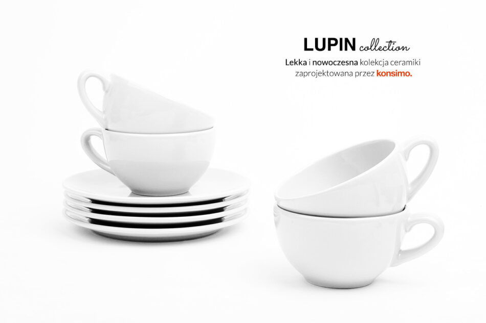 LUPIN Zestaw herbaciany, 4 os. (8 el) biały - zdjęcie 1