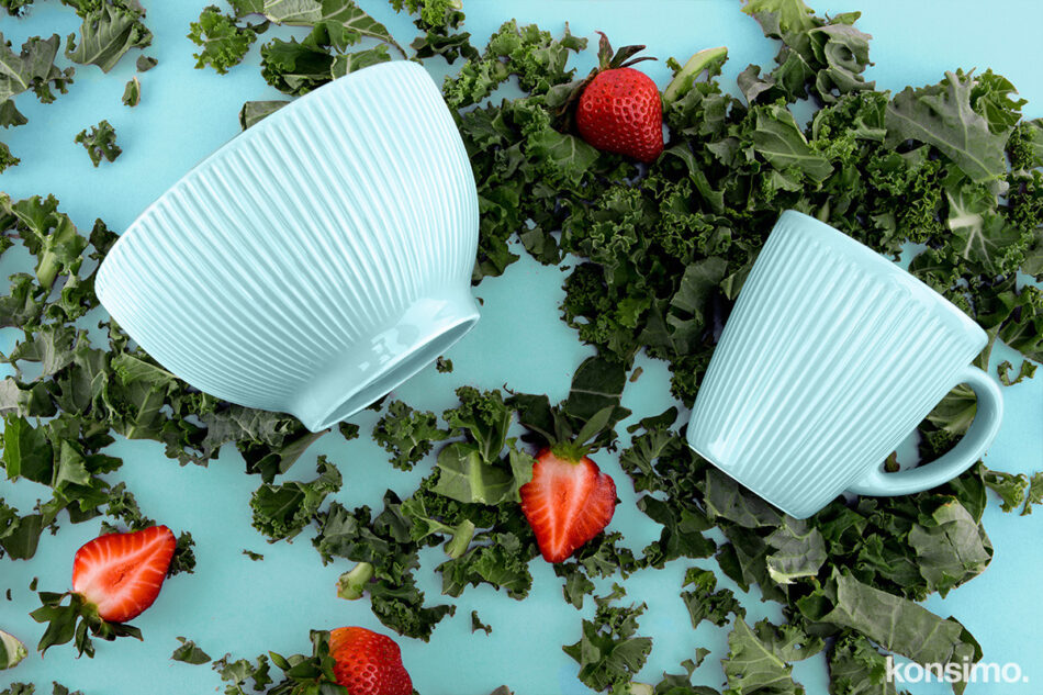 GODETI Zestaw śniadaniowy, 4 os. miętowy - zdjęcie 1