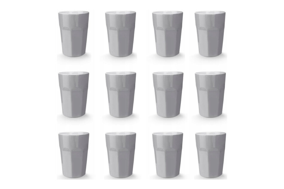 CAMPI Zestaw kubków, 4os. (12 el.) szary/biały - zdjęcie 0