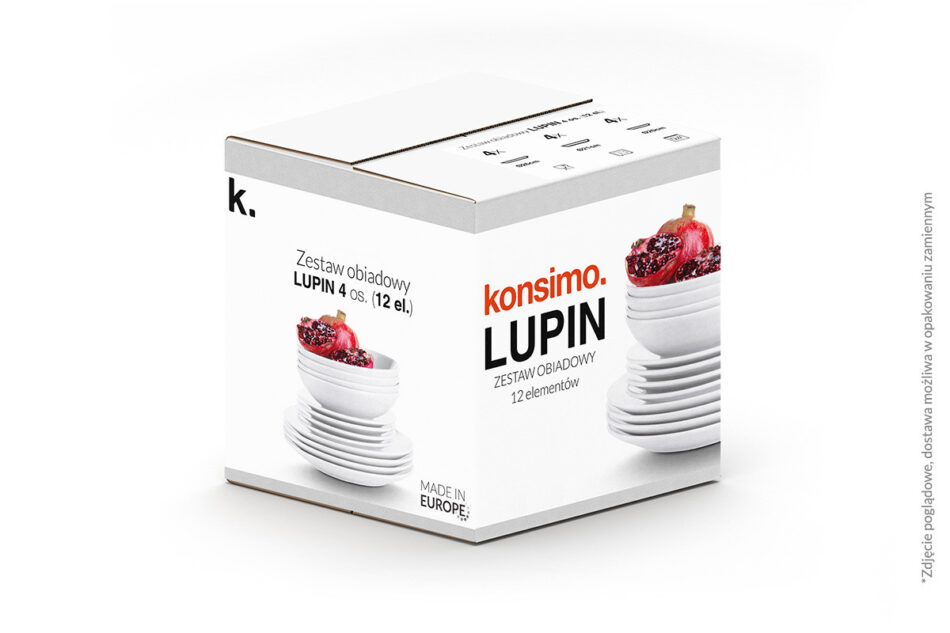LUPIN Zestaw obiadowy, 4 os. (12el.) biały - zdjęcie 8