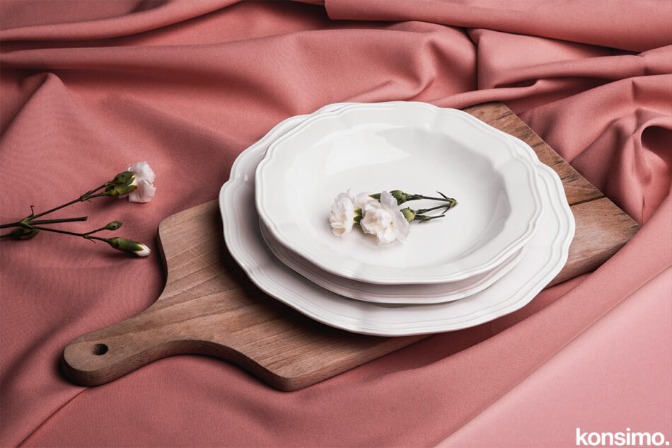 AVENA Zestaw obiadowy, 6 os. (18el) kremowy - zdjęcie 8