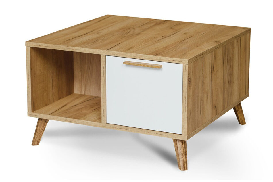 SKADI Stolik kawowy dąb/biały - zdjęcie 0