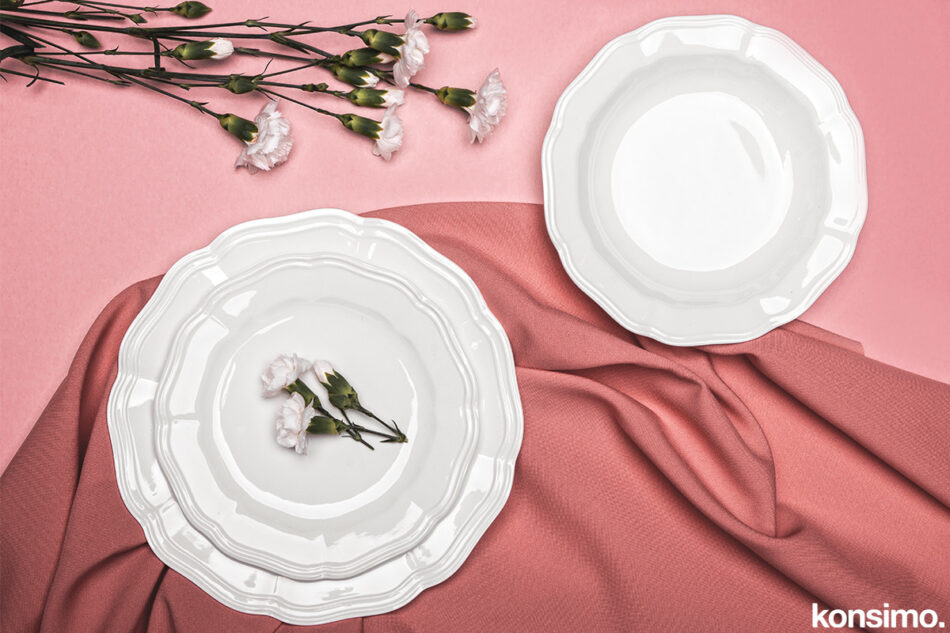 AVENA Zestaw obiadowy, 6 os. (18el) kremowy - zdjęcie 1