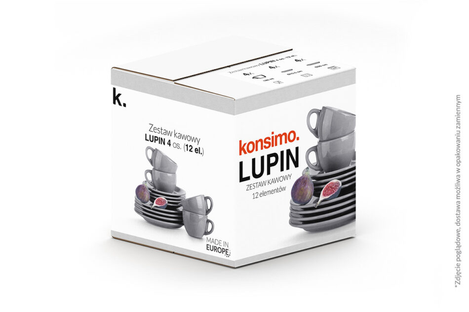 LUPIN Zestaw kawowy, 4 os. (12 el.) szary - zdjęcie 7