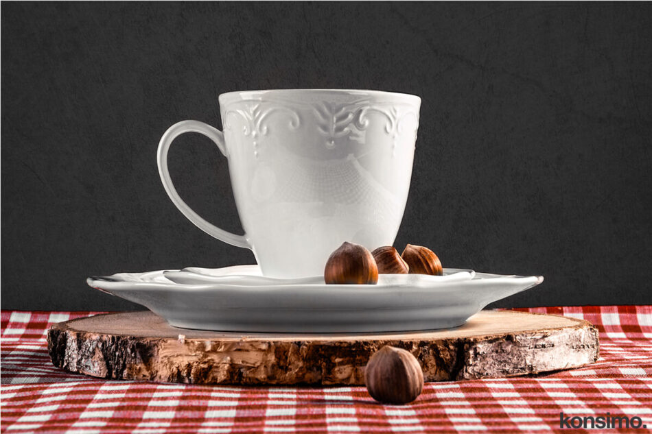 SOLANA Zestaw kawowy, 6 os. (18 el.) kremowy - zdjęcie 6