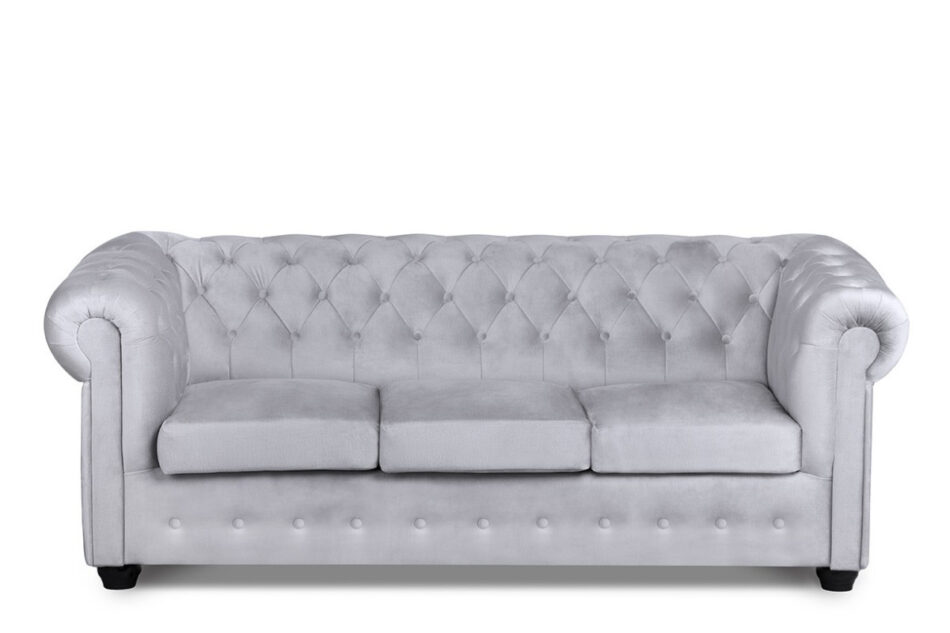 PARUS Sofa 3 chesterfield jasny szary - zdjęcie 0
