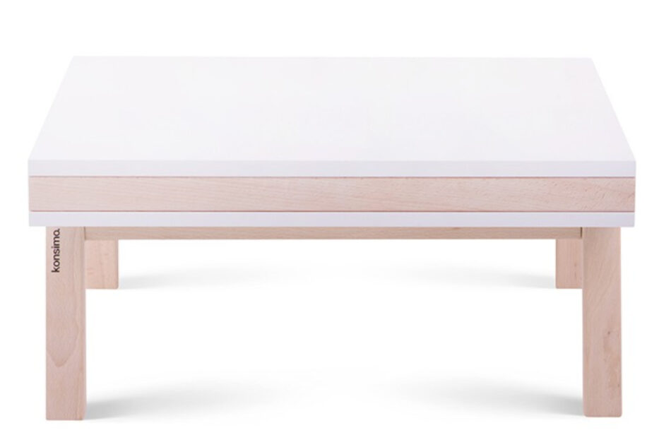 ULMI Stolik kawowy biały matowy/buk olejowany - zdjęcie 0