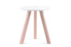INES Stolik kawowy biały matowy/buk olejowany - zdjęcie 1