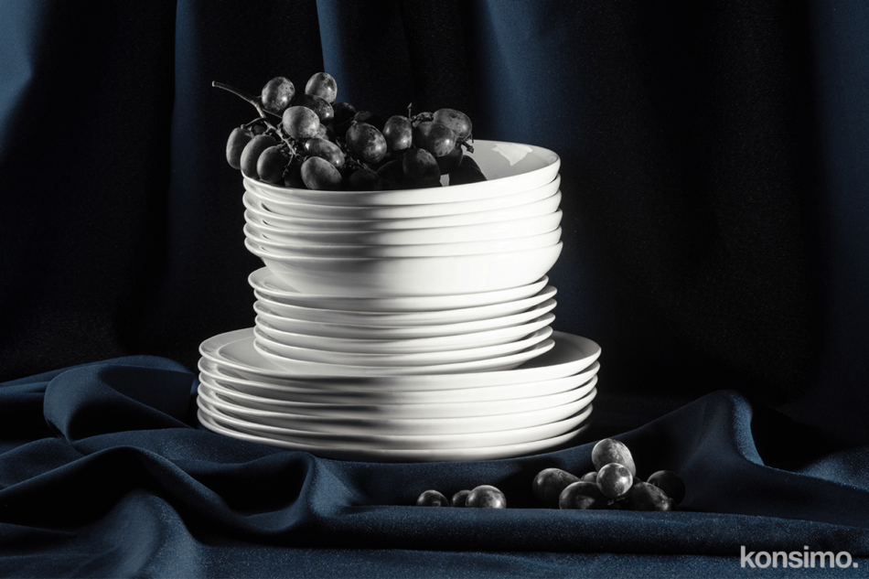 RESEDA Zestaw obiadowy, 6 os. (18el) biały - zdjęcie 8