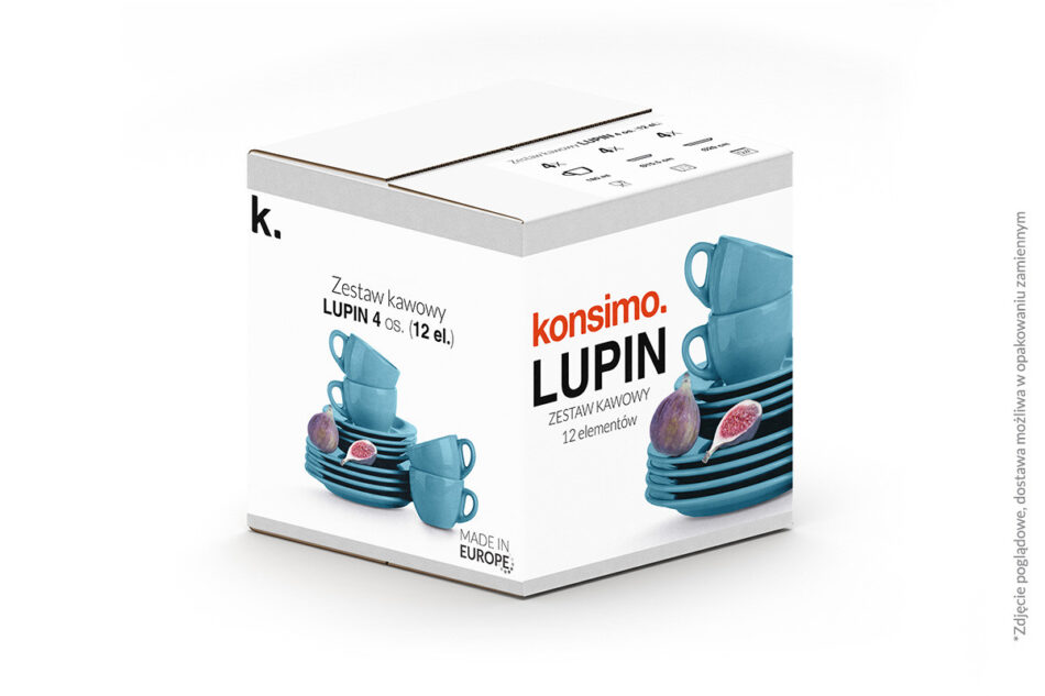 LUPIN Zestaw kawowy, 4 os. (12 el.) turkusowy - zdjęcie 7