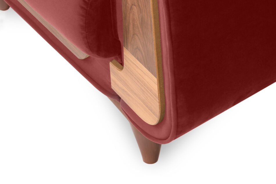GUSTAVO Czerwony fotel do salonu welur bordowy - zdjęcie 6