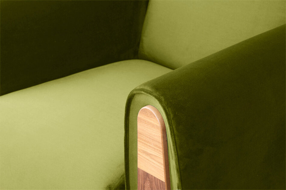 GUSTAVO Oliwkowy fotel do salonu welur oliwkowy - zdjęcie 4