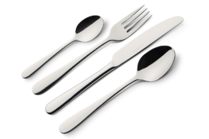 BRYON, https://dev1-mda.konsimo.pl/kolekcja/bryon/ Komplet sztućców, 6 os. (24 el.) srebrny - zdjęcie