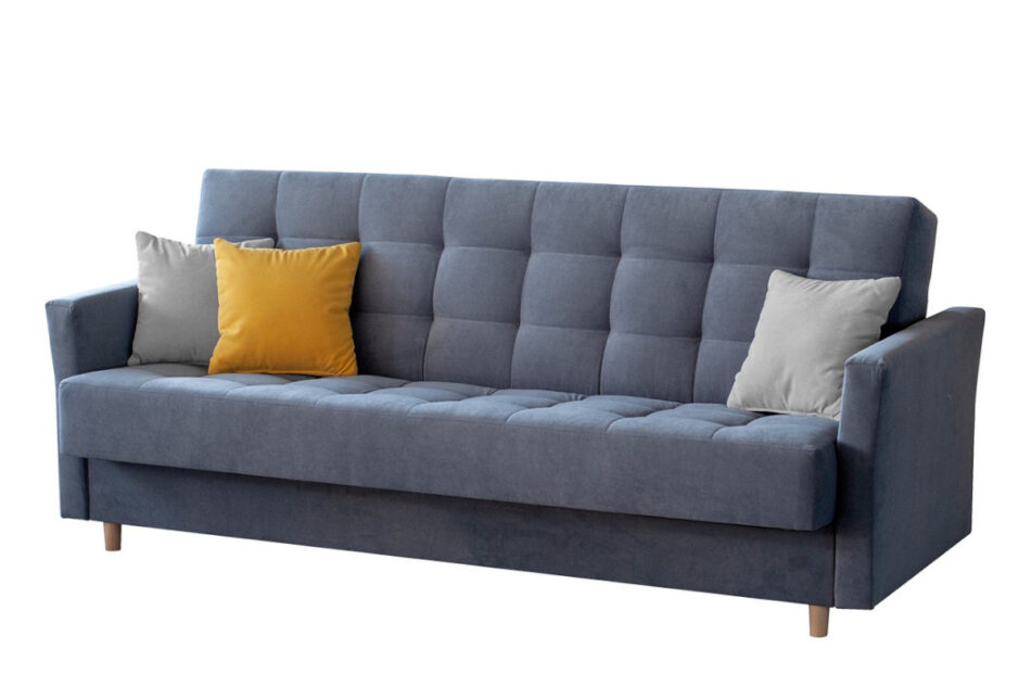 MEGLO Sofa 3 niebieski/jasny szary/żółty - zdjęcie 0