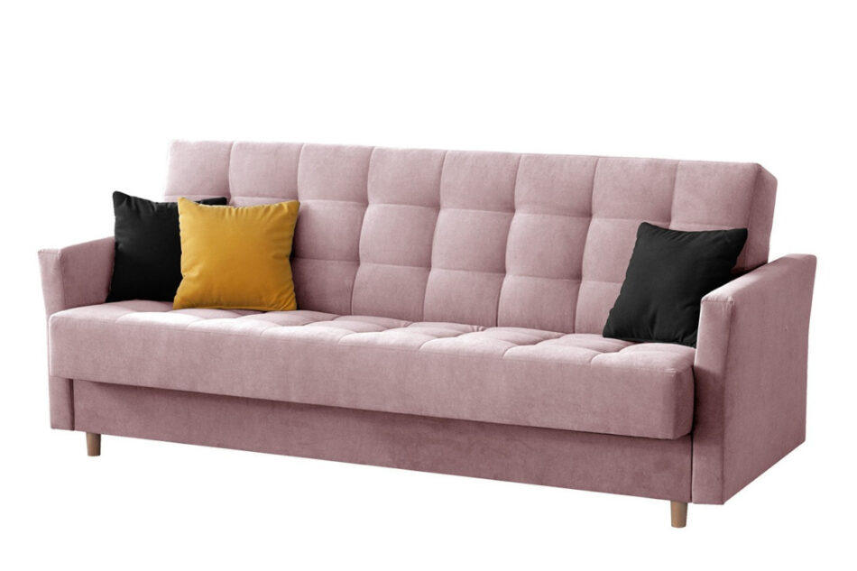 MEGLO Sofa 3 różowy/żółty/czarny - zdjęcie