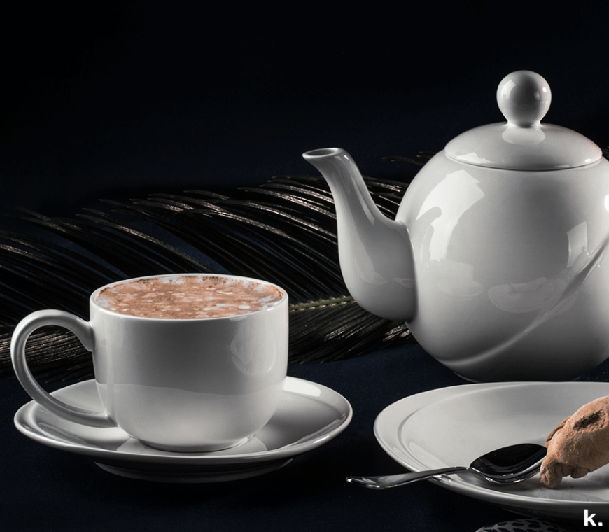 RESEDA Filiżanka do kawy ze spodkiem biały - zdjęcie 1