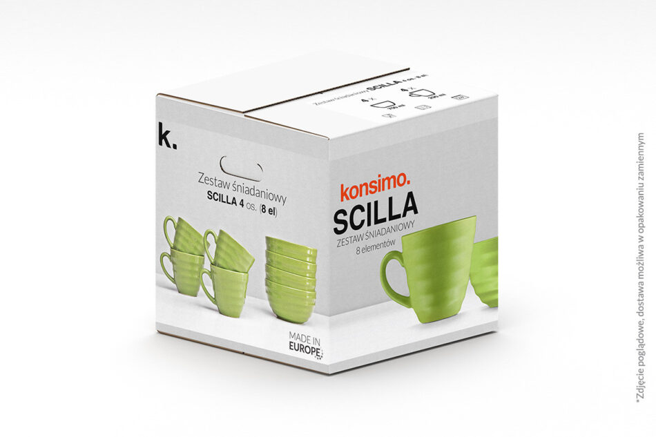 SCILLA Zestaw śniadaniowy, 4 os. (8 el) zielony - zdjęcie 6
