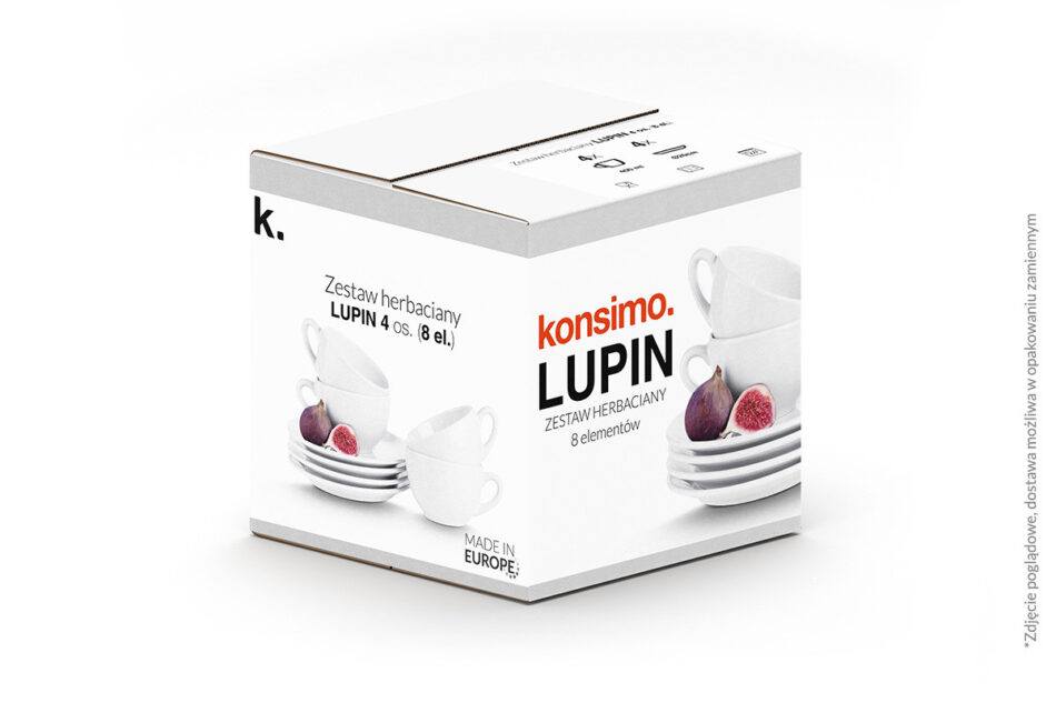 LUPIN Zestaw herbaciany, 4 os. (8 el) biały - zdjęcie 6