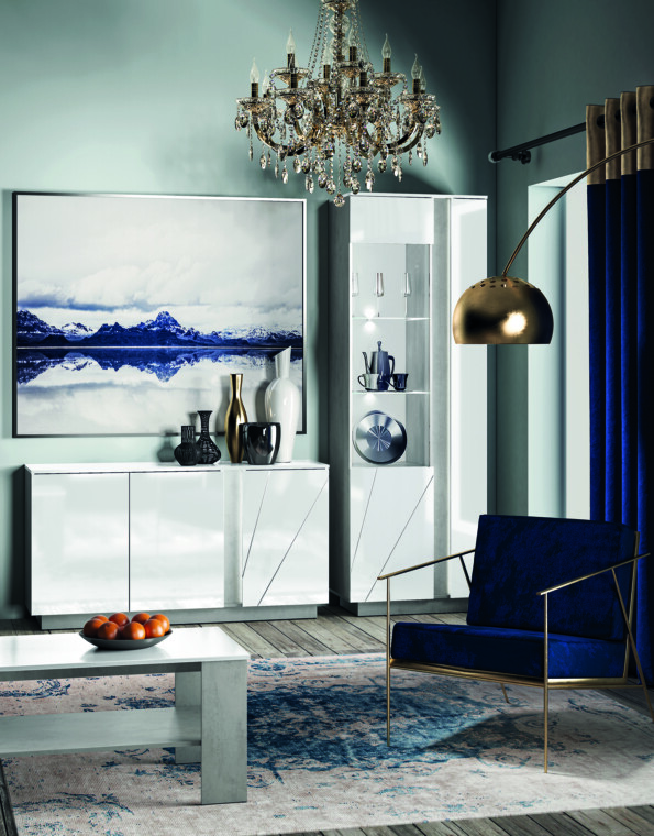 HOSTA Komoda biały połysk - zdjęcie 11