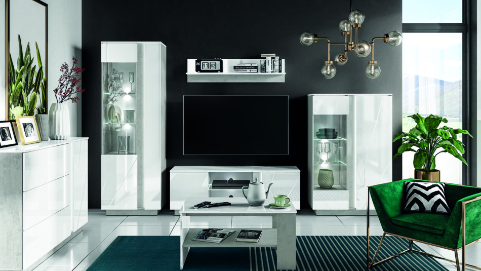 HOSTA Witryna prawa biały połysk - zdjęcie 10